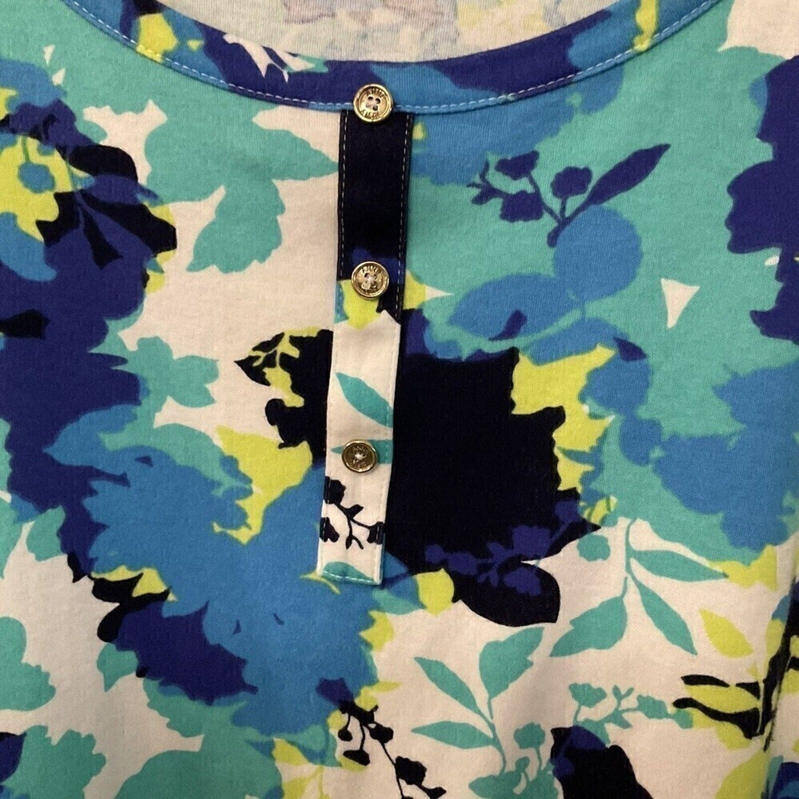 Anne Klein Sport Women’s Boat Neck Blouse XL – Colorful Floral