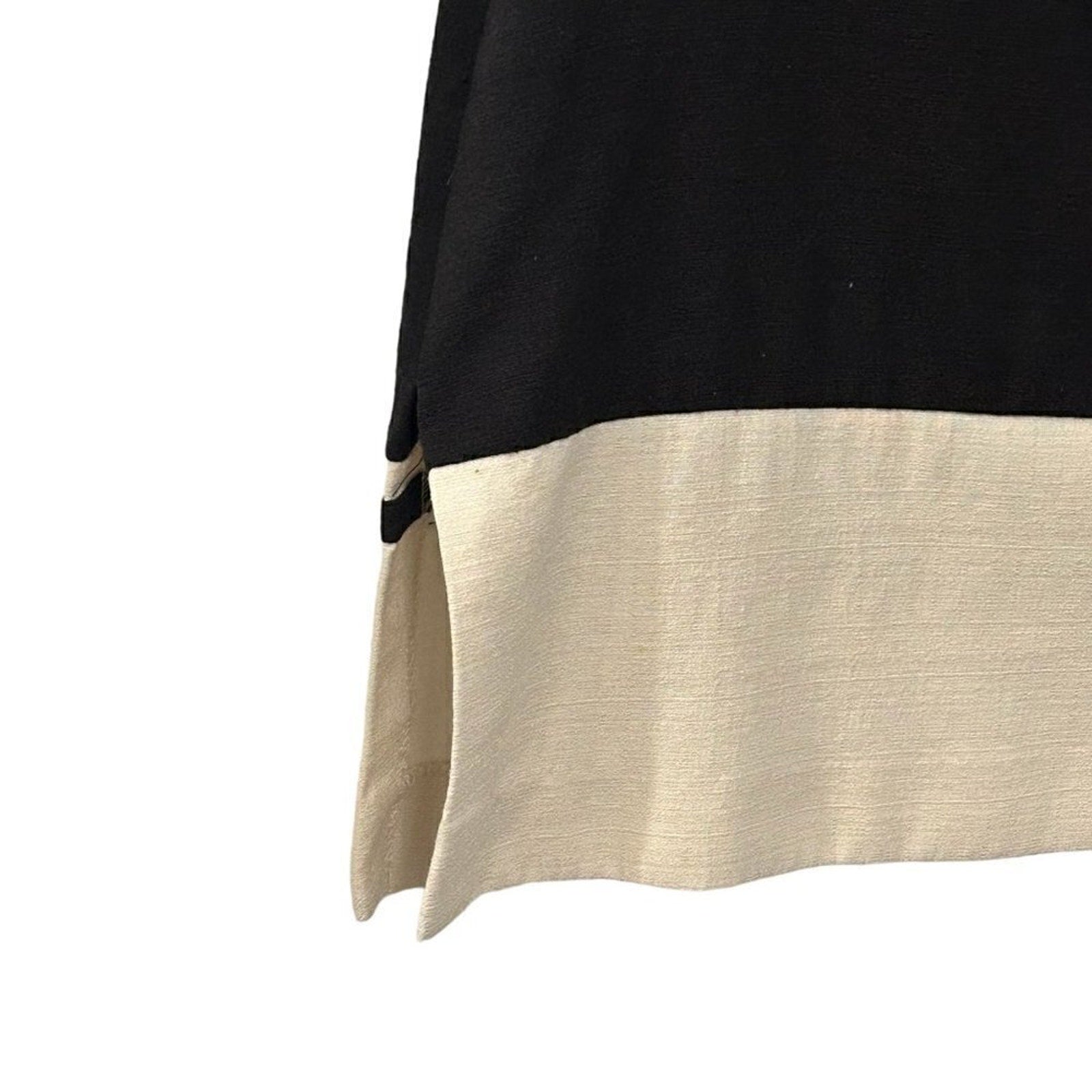 Virgo Women's Tunic Top Size 10, Black / Cream Gold Studs Rayon / Poly Blend #BH