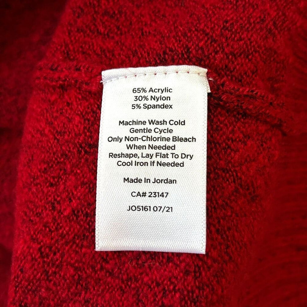 Talbots Red Mock Neck Sweater Women's Sz. L, Buttoned Mock Neck #