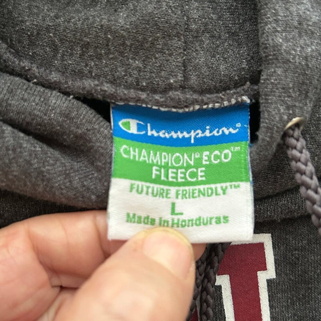 Champion Carolina Fleece Pullover Hoodie Sweatshirt Sz. L Gray Football