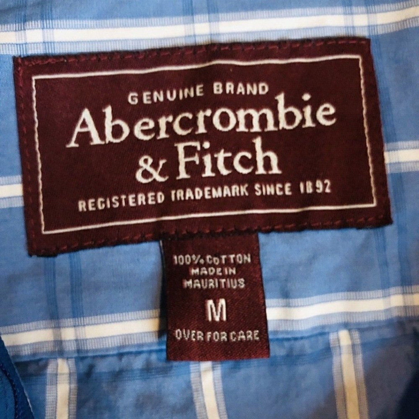 Abercrombie & Fitch Men's Blue Stripe Button-Up Shirt Size M