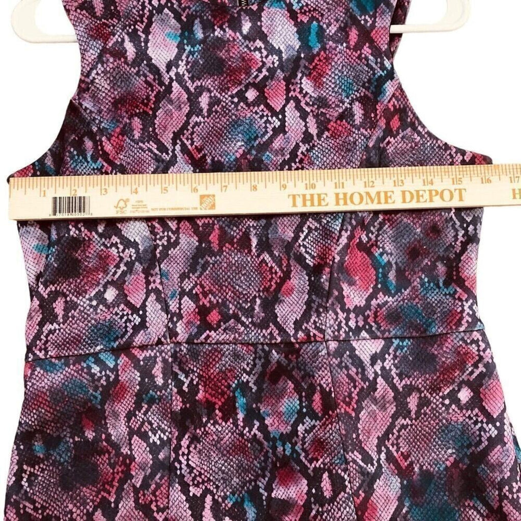 Topshop Women’s Size 11 Snake Print High-Neck Dress – Pink & Purple