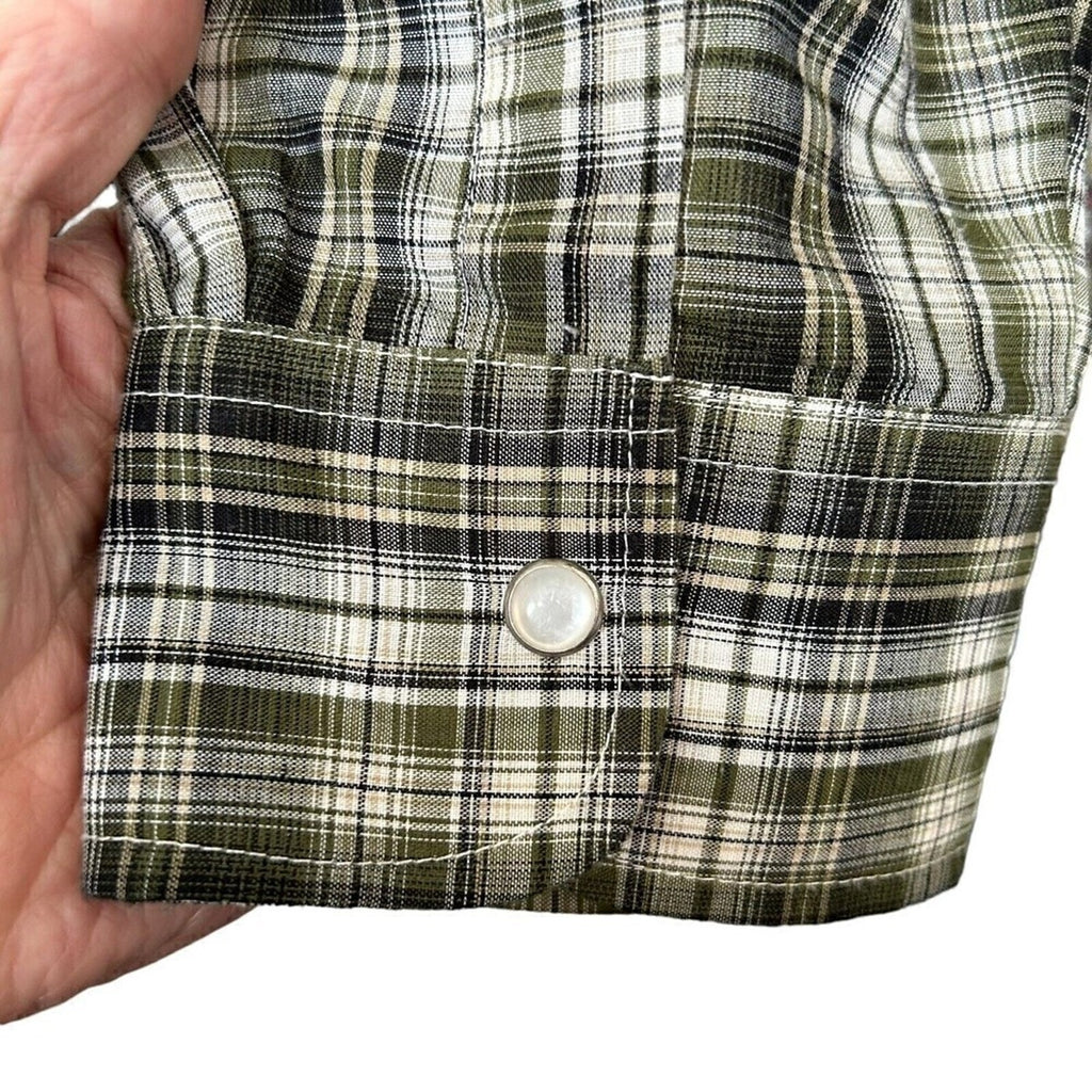 Haband Quality Comfort Men's Long Sleeve Pearl Snap Shirt Plaid Size XLT #G1230