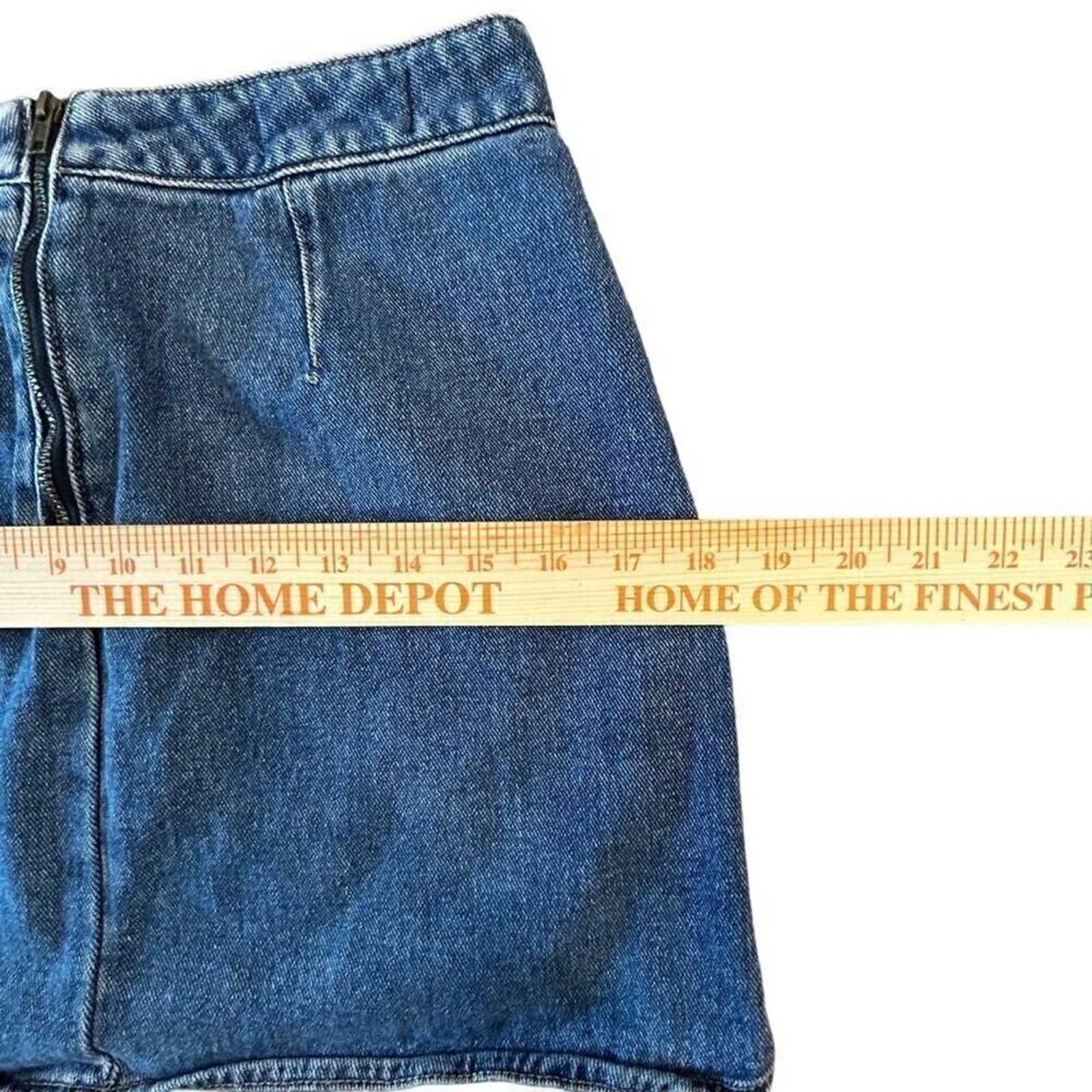 Pacsun Womens Blue Denim Medium Wash Casual Back Zip Mini Skirt Size 27 #A1161