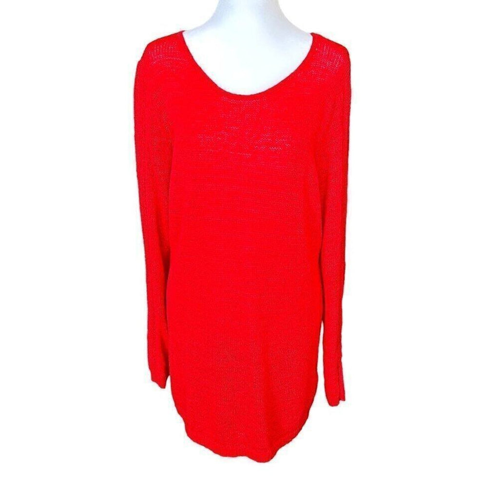 Rachel Zoe Women's Red Sweater Size XL Pullover Cotton Blend  Boho #K1316