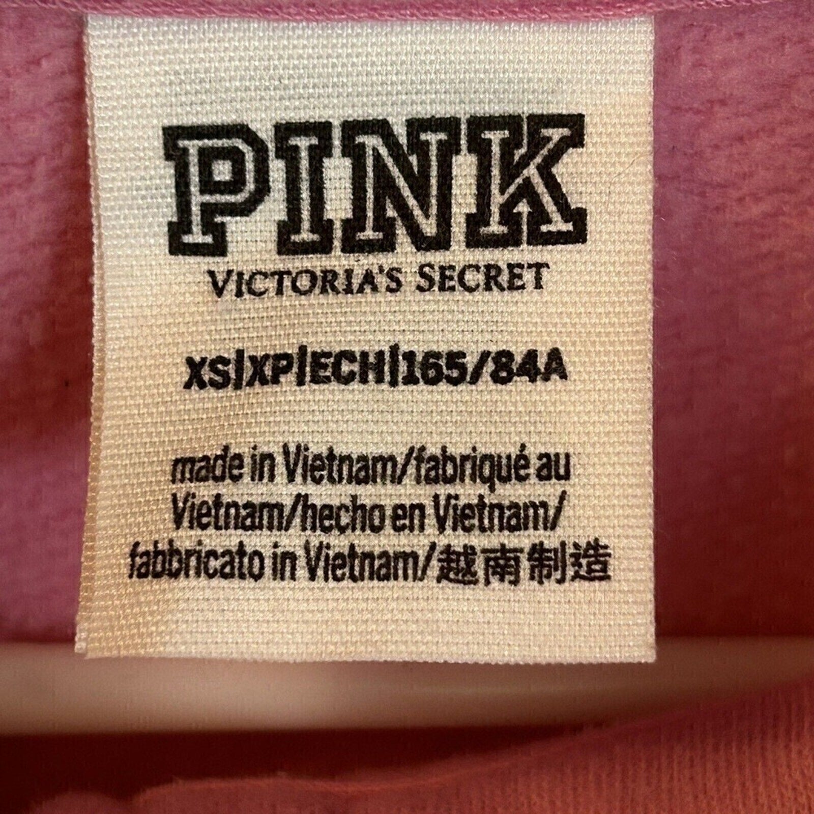 Victoria Secret PINK Full Zip Hoodie W/Side Pockets Pink Logo Size XS #J1328