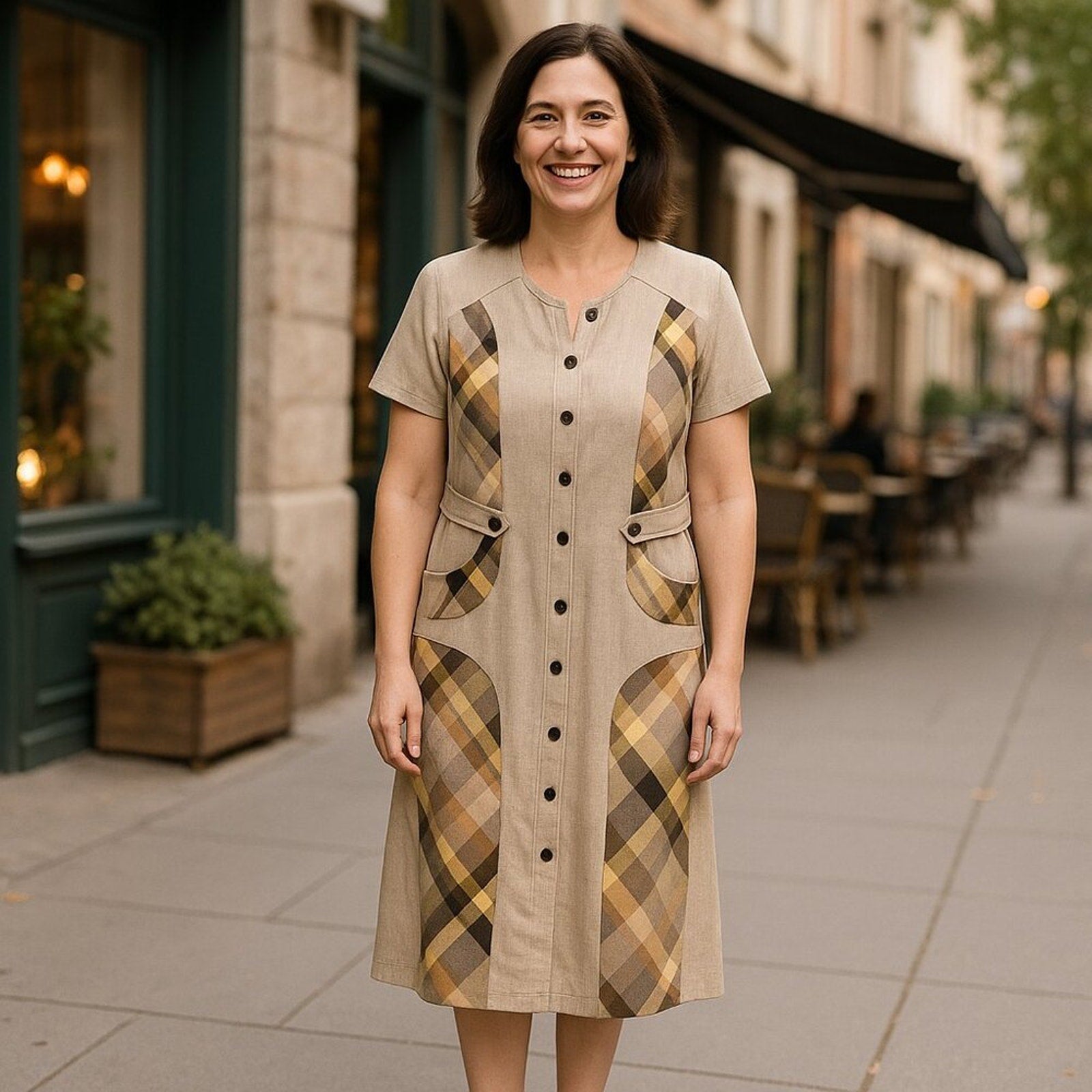 Luk.s Women’s Linen Dress Size 52 (US XL) NWT – New With Tags