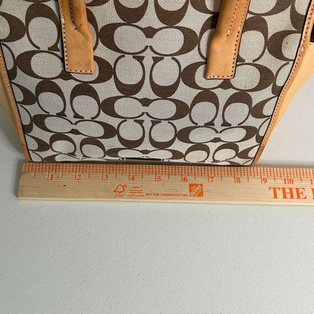 Coach Bleecker Khaki Cachet Bag Handbag / Purse Size See Description.