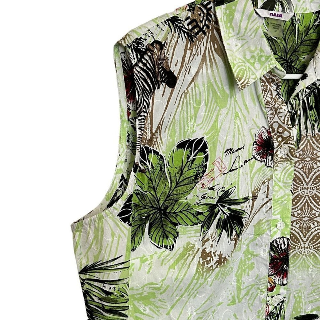 Alia Women’s Sleeveless Blouse Size 18 – Island Travel Top #B1497