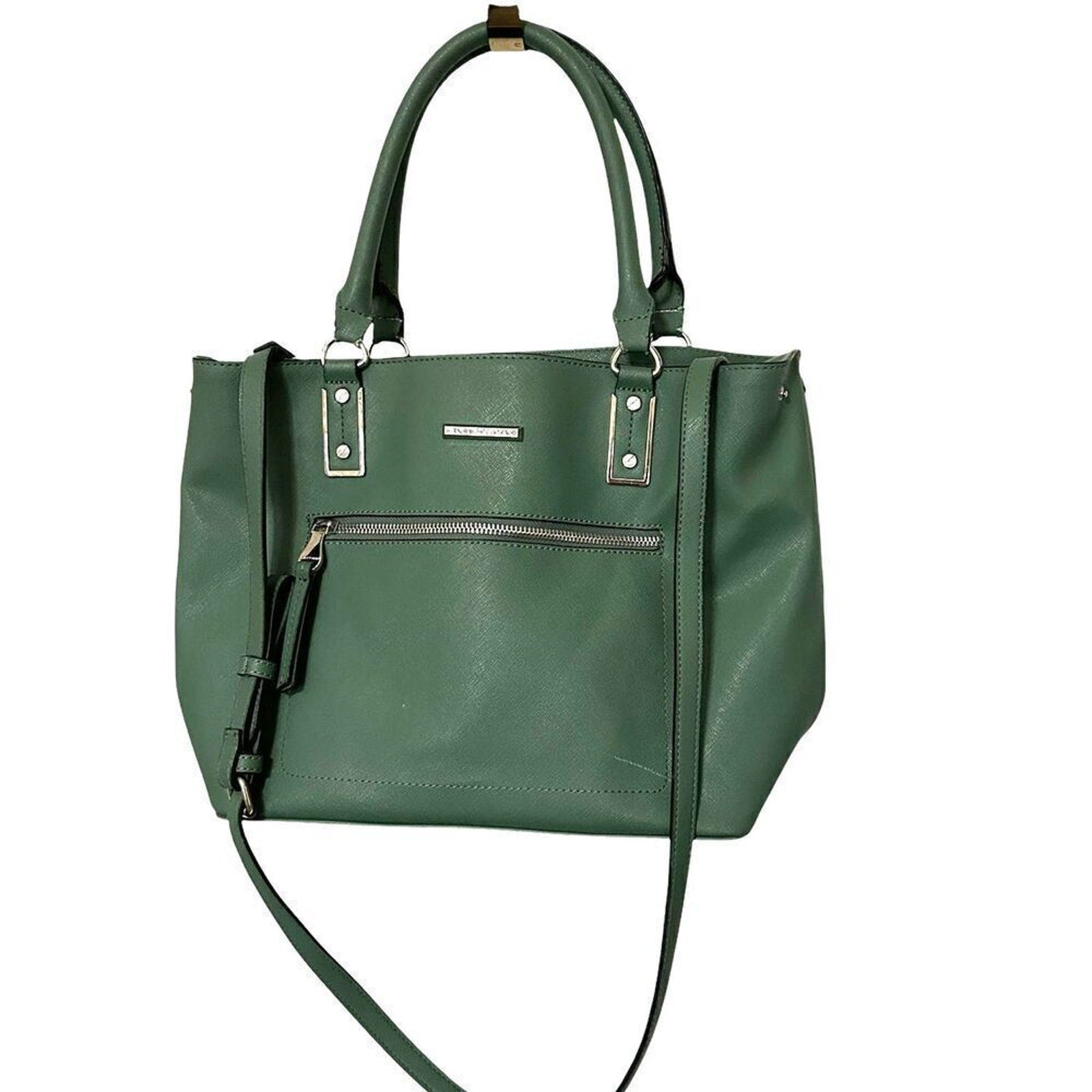 Dana Buchman Purse Shoulder Bag Green Multi Zip Compartments