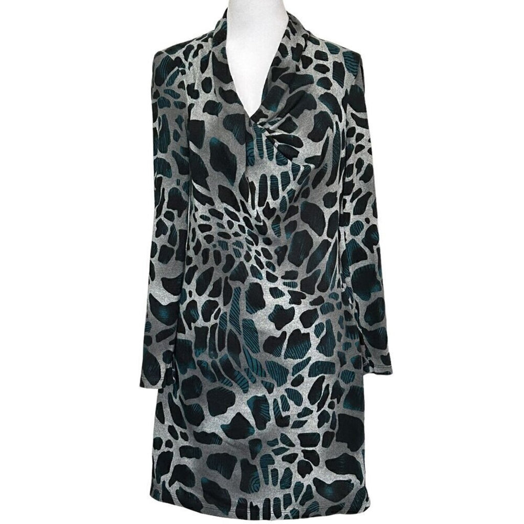118 by Walter Baker Women’s Dress – Size Medium, Black & Grey Animal Print, Soft Flowing Fabric