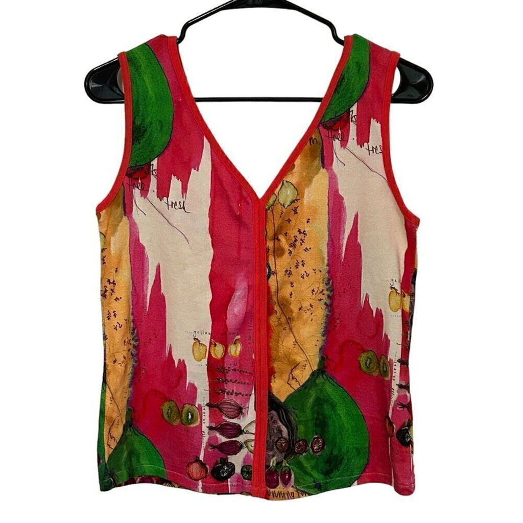 Aldo Martins Abstract Women’s Cotton Tank Top – Size 4, Sleeveless, Made in Portugal #H1552