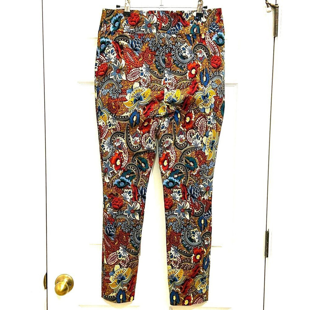 Jules & Leopold Women's Print Pants Size L Paisley Floral Made in Canada #M-1638