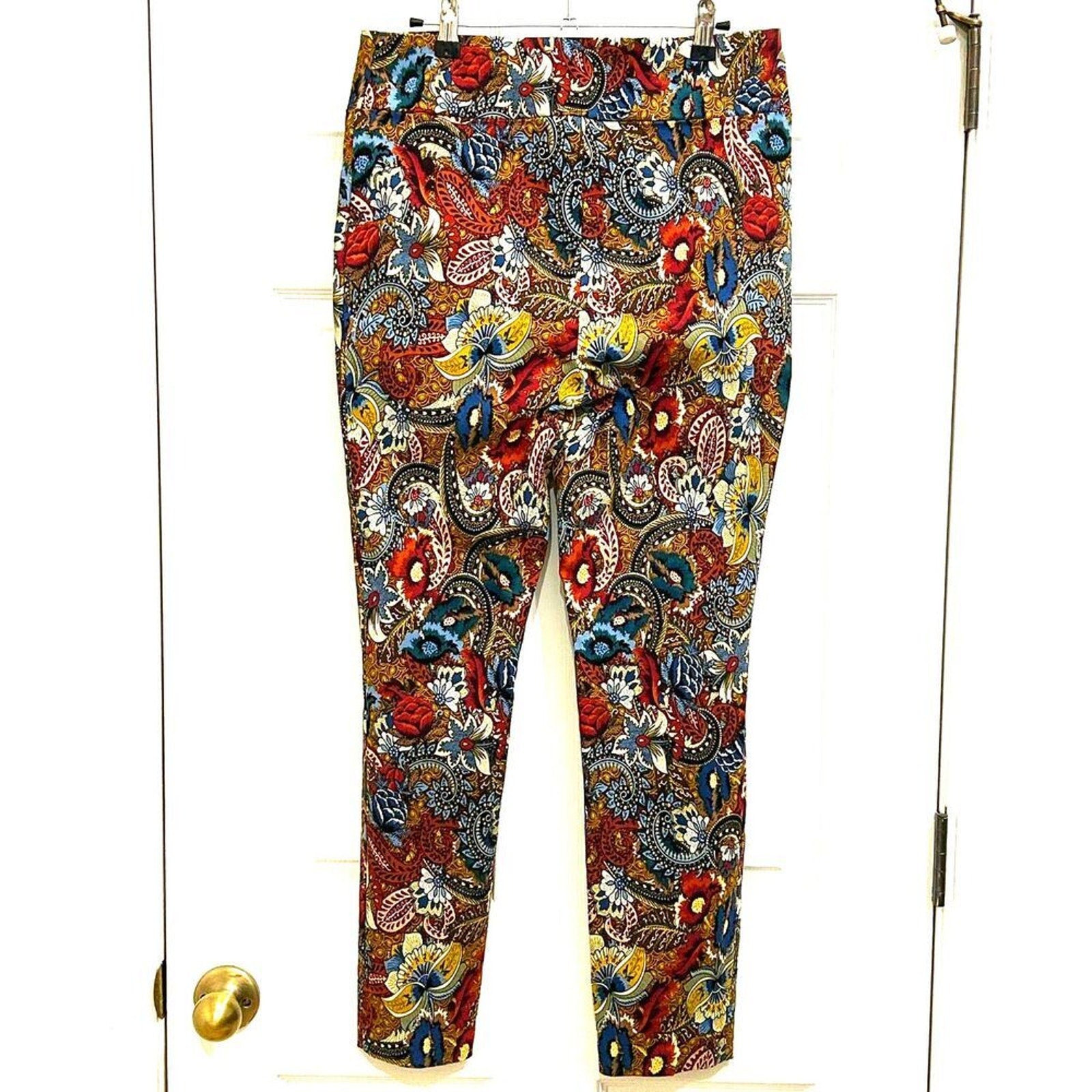 Jules & Leopold Women's Print Pants Size L Paisley Floral Made in Canada #M-1638