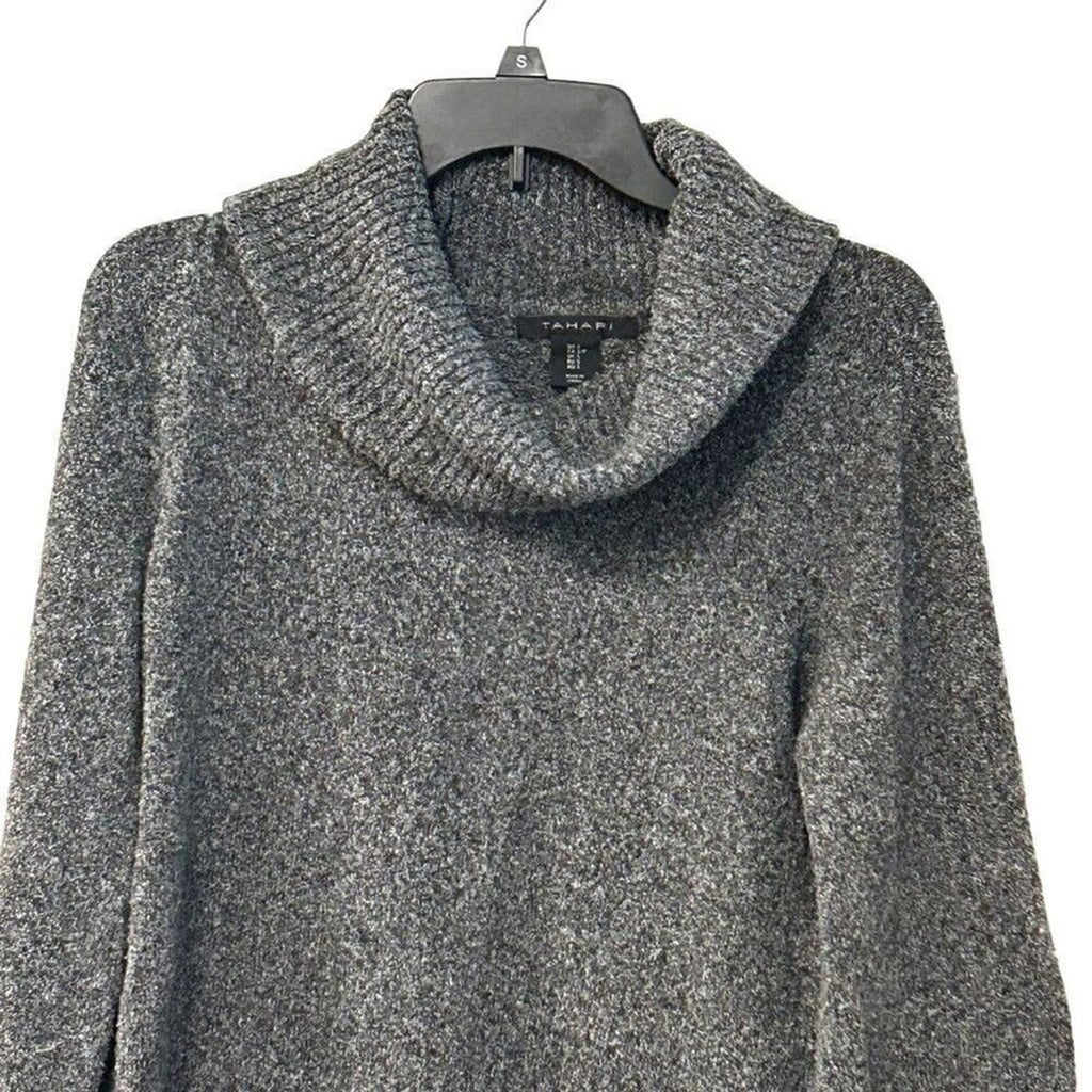 Tahari Women's Size S (Oversized) Cowl Neck Sweater, Grey, Long Sleeve #N1431