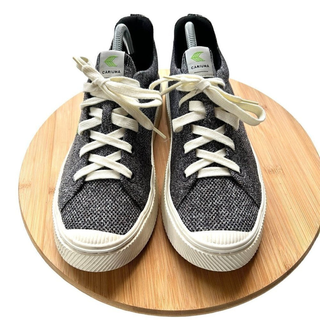 Cariuma Women's Sneakers Size 8.5 Grey Canvas White Lace Up