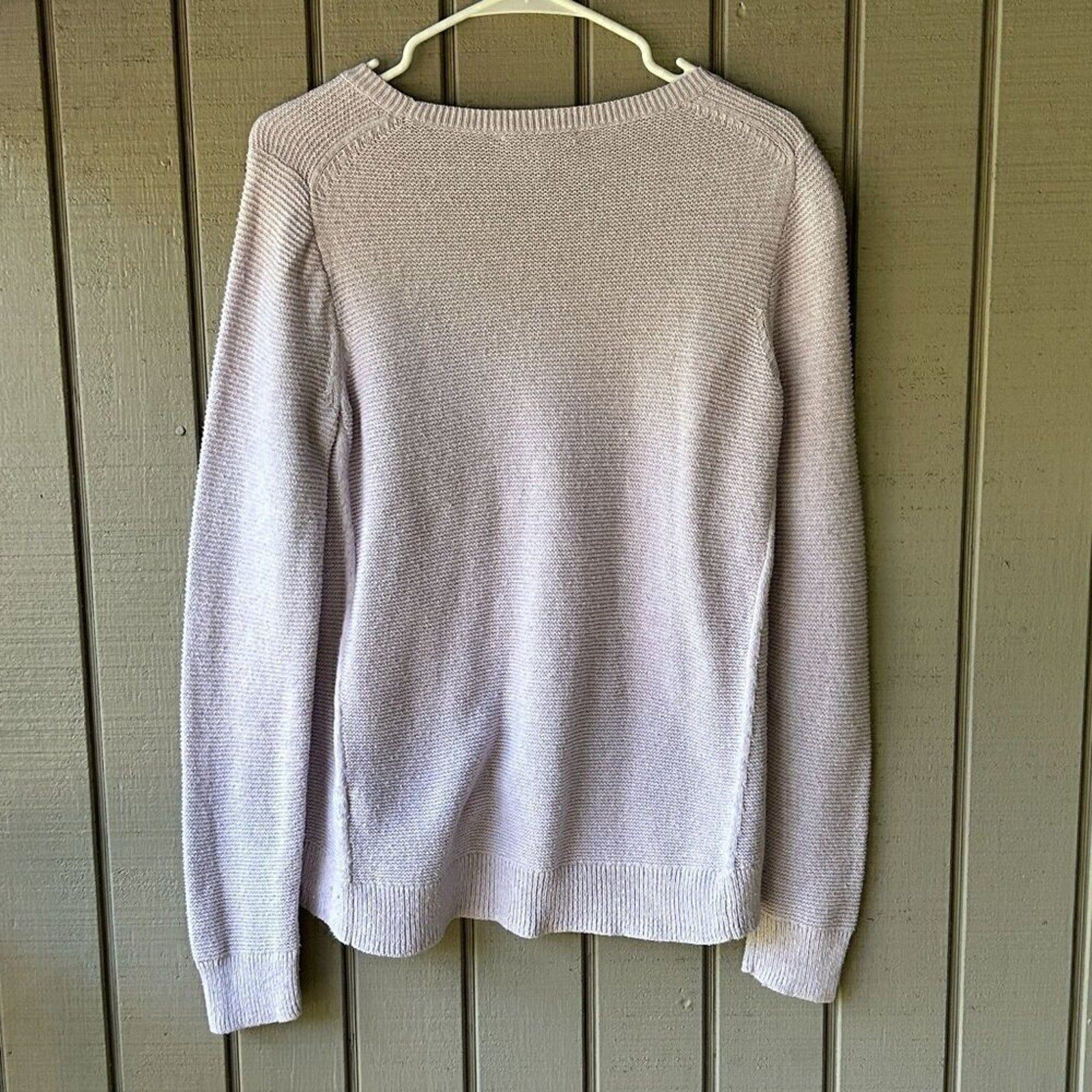 Madewell Women's Size M, Sweater Purple Knit Crew Relaxed Boxy Lg Sleeve #H005