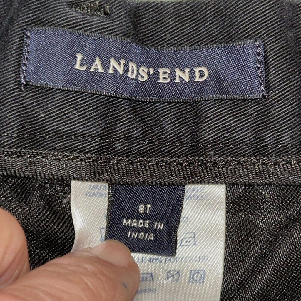 Land's End Women's Pants Straight Wide Leg Size 28 (8T) Navy Blue Casual