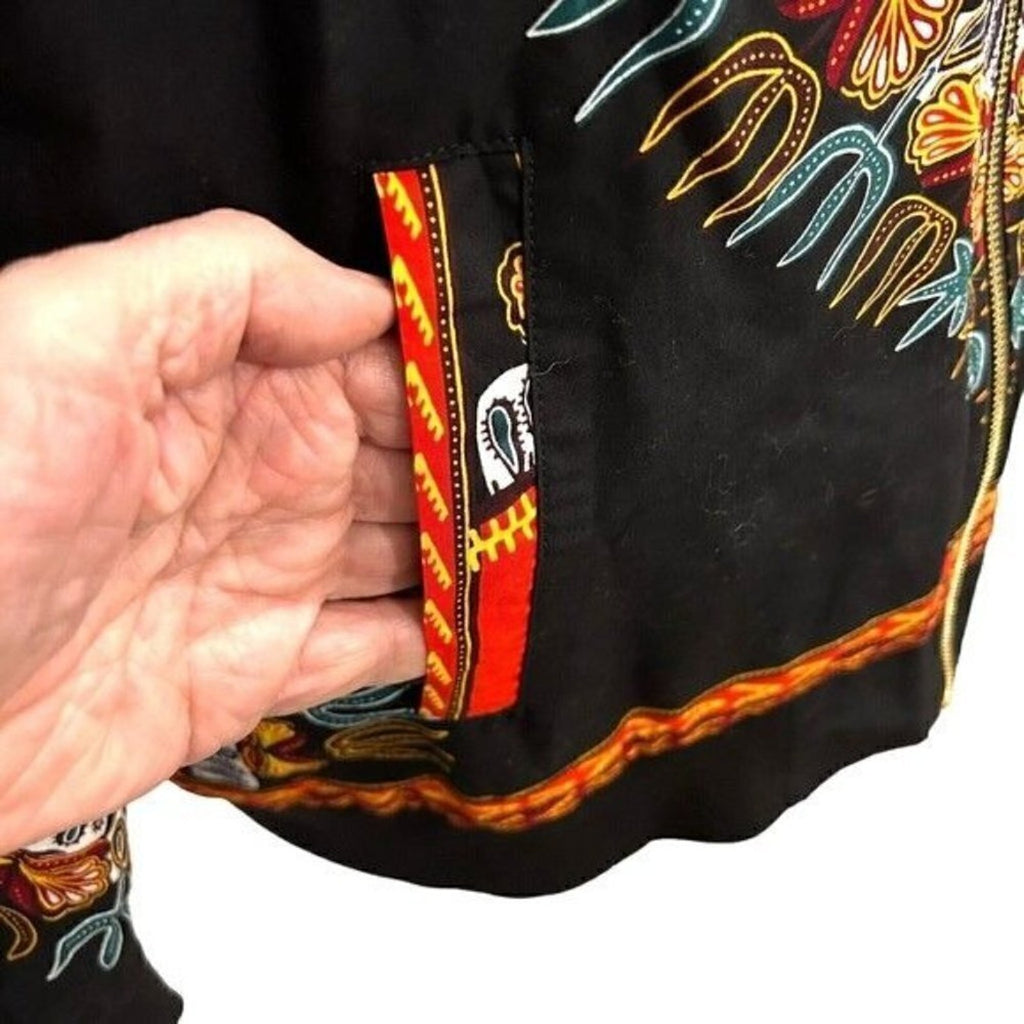 African Dashiki Women’s Jacket – Size XL, Long Sleeve Full-Zip, Breathable Dashiki Print, #SH