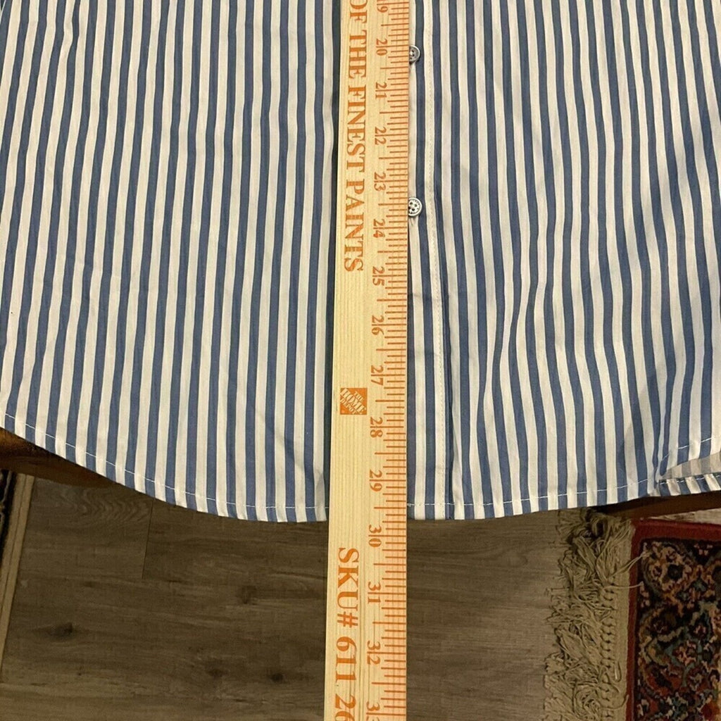 Denim & Flower Womens Casual Stripe Blouse Size L, Short Sleeve #1088 See Photos