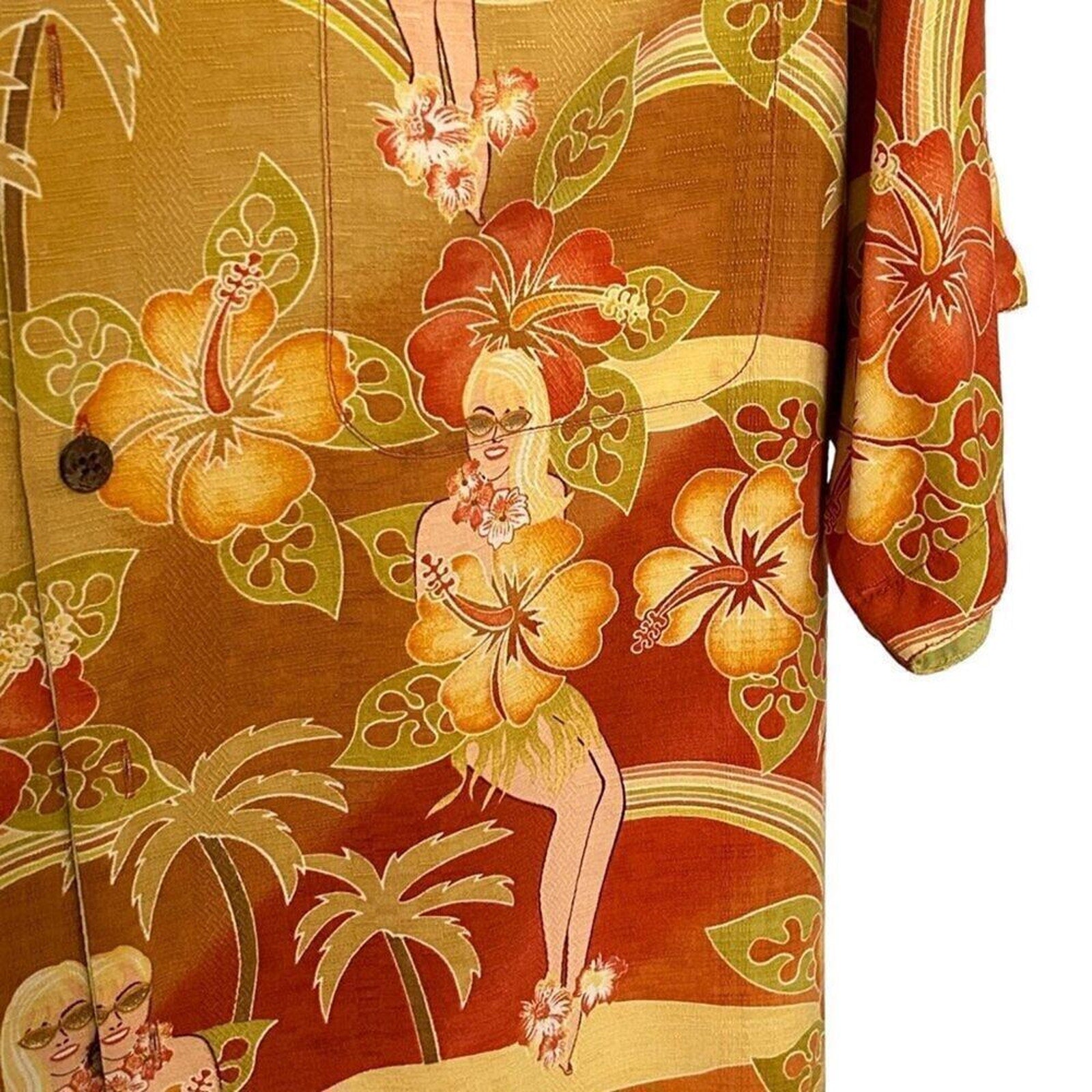 Tommy Bahama Tropical Girls Size M, Silk Relaxed Fit Rare Vintage #J-1565