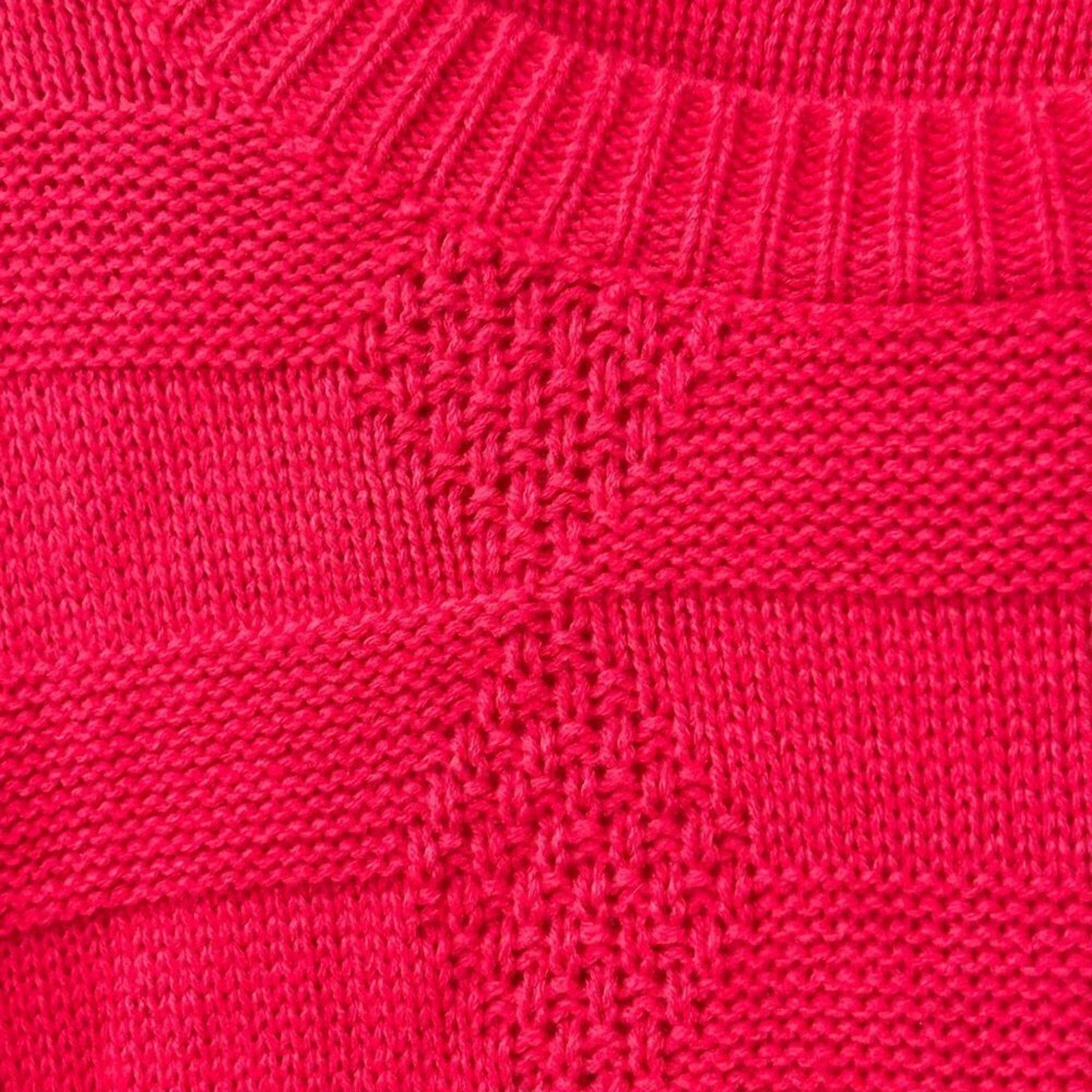 Women's Sweater Size Small Pink Crew Neck Acrylic Checked Pink Design #O1421