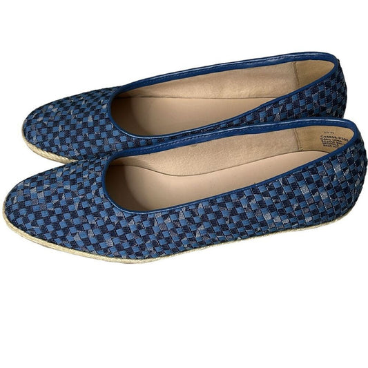 Beacon Shoes Women's Jute-wrapped Wedge Shoe Blue Size 10N