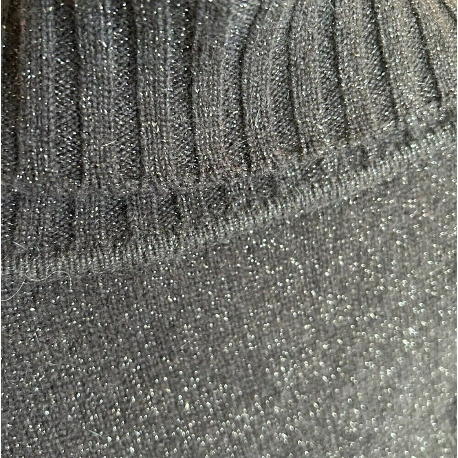 Jaeger Women's Turtleneck, Sleeveless Top, Size M, Bl/Slvr., Made in Italy #1149