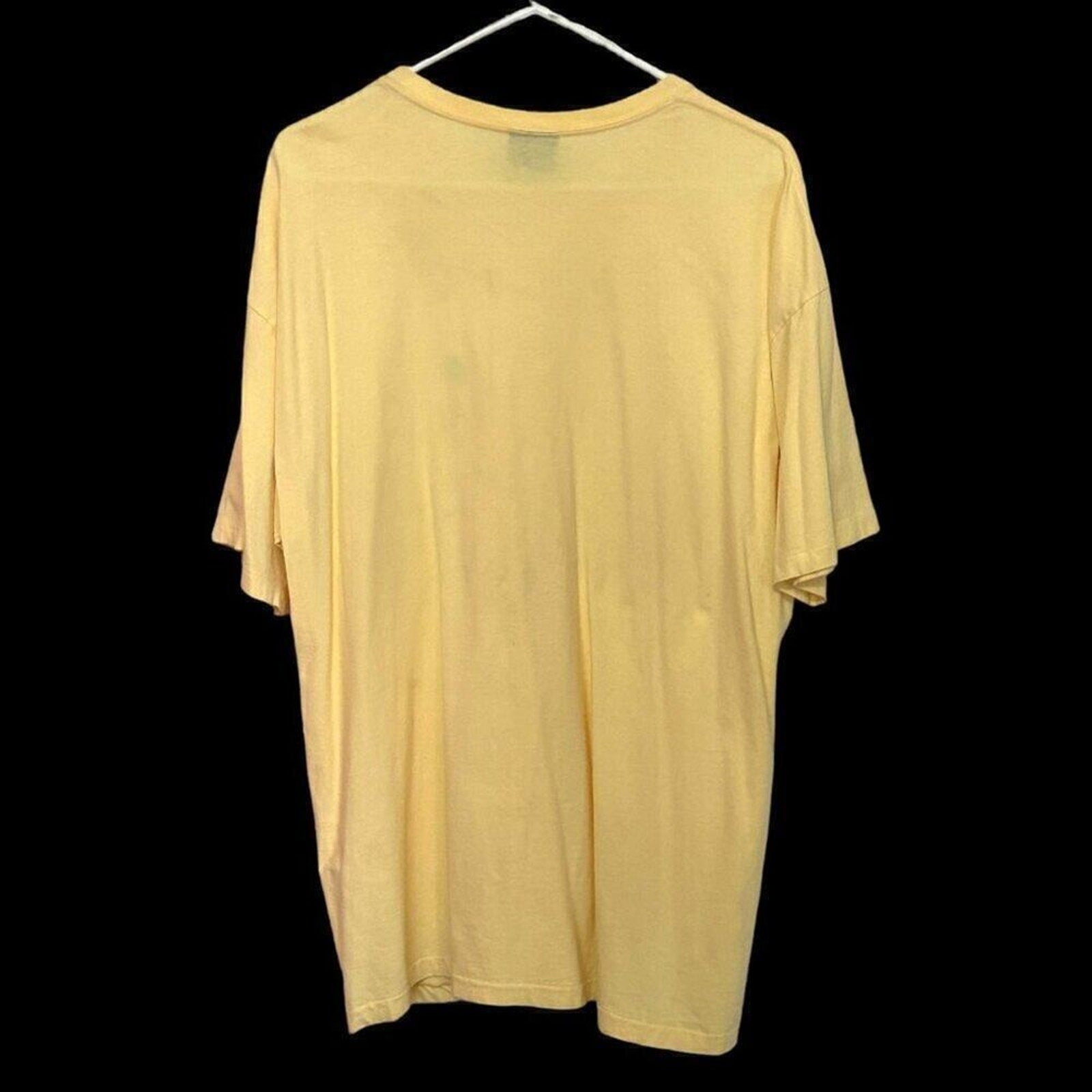 Polo by Ralph Lauren V-Neck Yellow T-Shirt VINTAGE - Size Large - Single Stitch