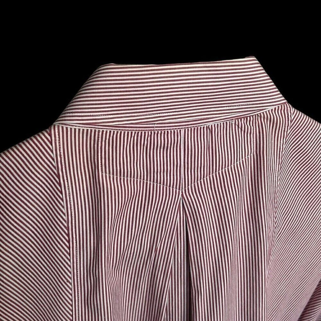 MXI Men’s Red/White Pinstripe Dress Shirt 16.5/34 100% Cotton # J1338