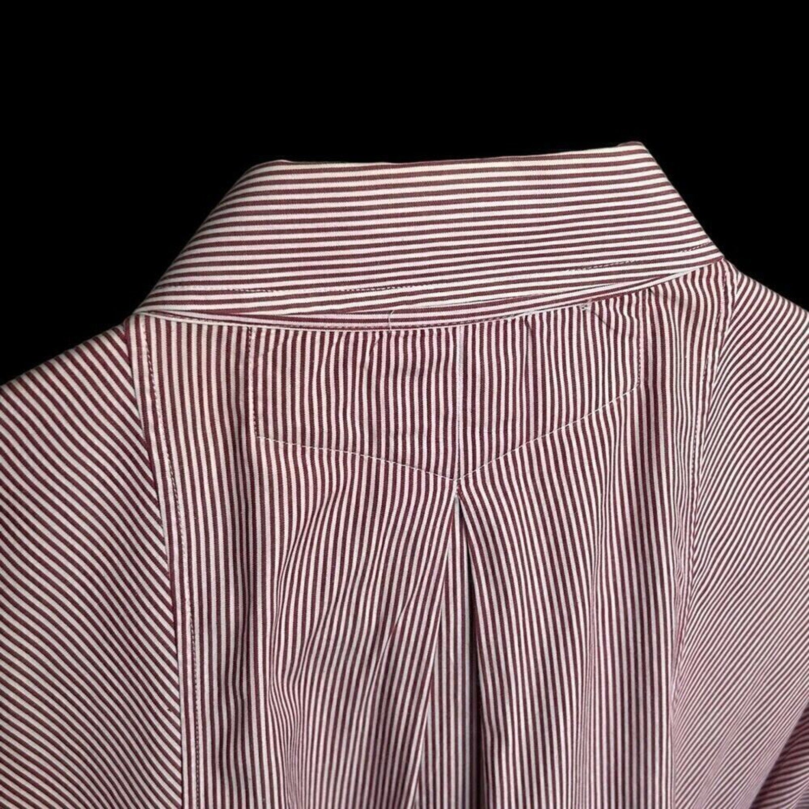 MXI Men’s Red/White Pinstripe Dress Shirt 16.5/34 100% Cotton # J1338