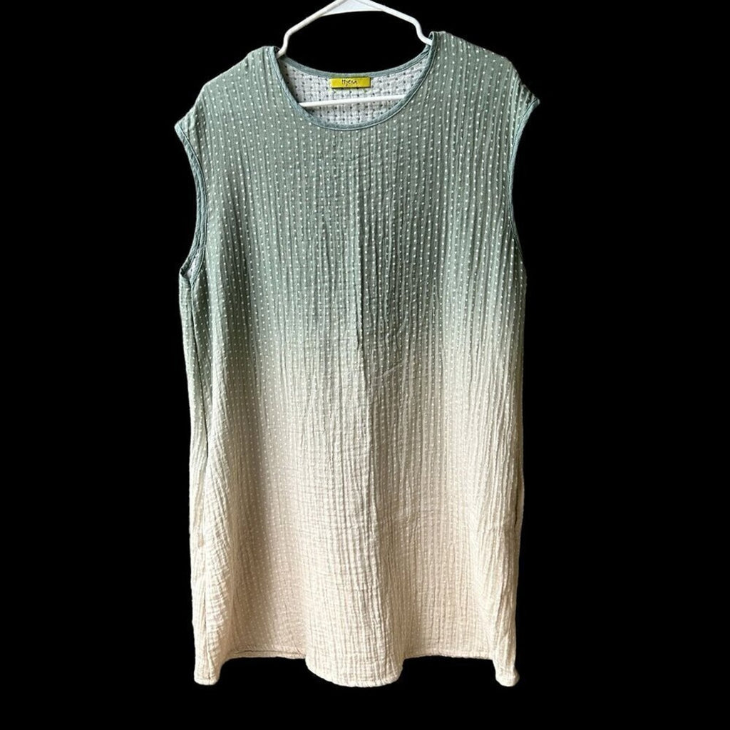 Hyena Women’s A-Line Dress Green Sleeveless Size Large (above the knee, 2 pockets)