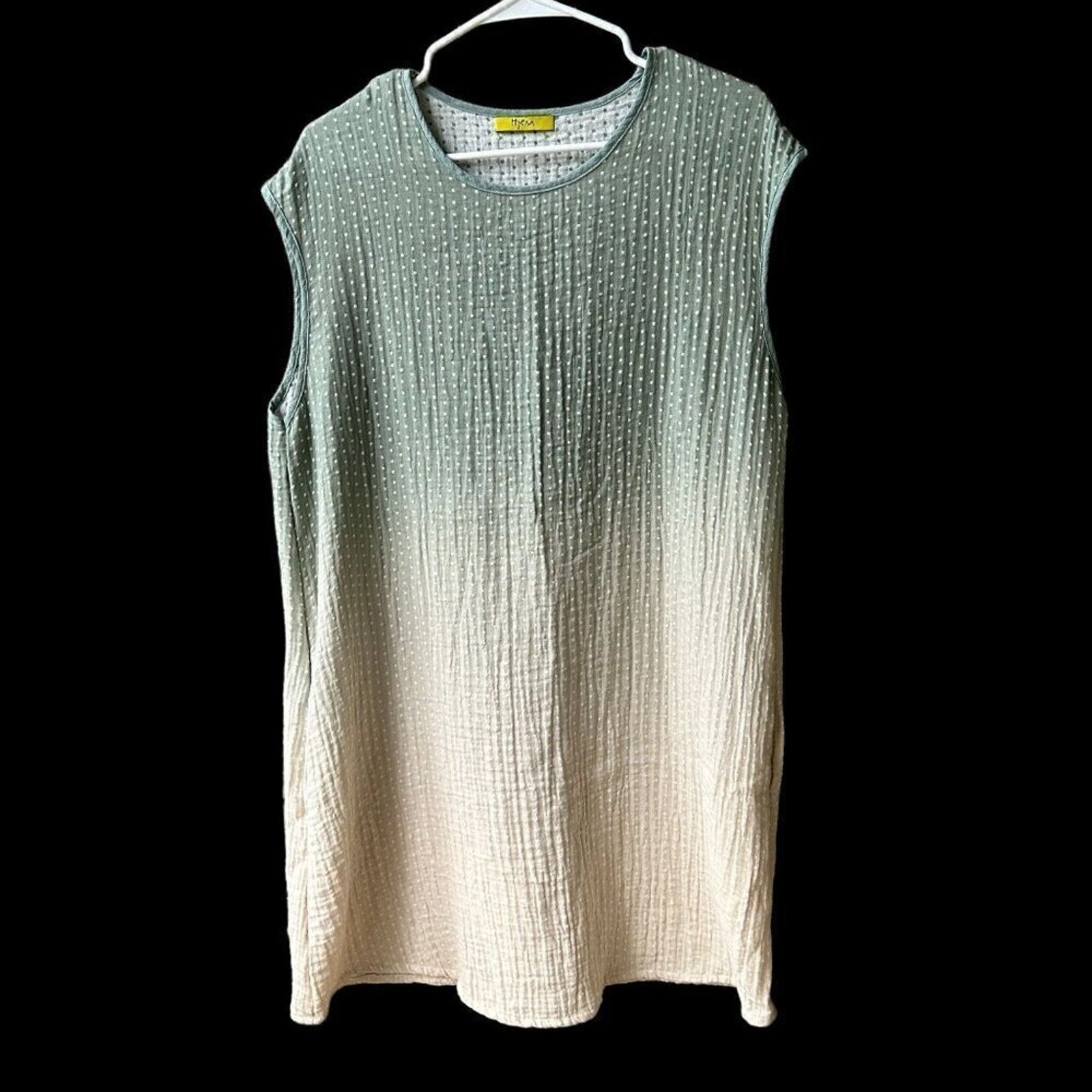 Hyena Women’s A-Line Dress Green Sleeveless Size Large (above the knee, 2 pockets)