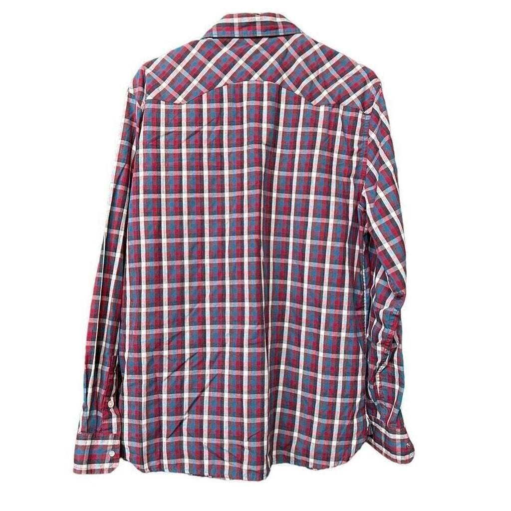 Levis Mens Modern Shirt Size Large, Pearl Snap Long Sleeve Plaid #G1226