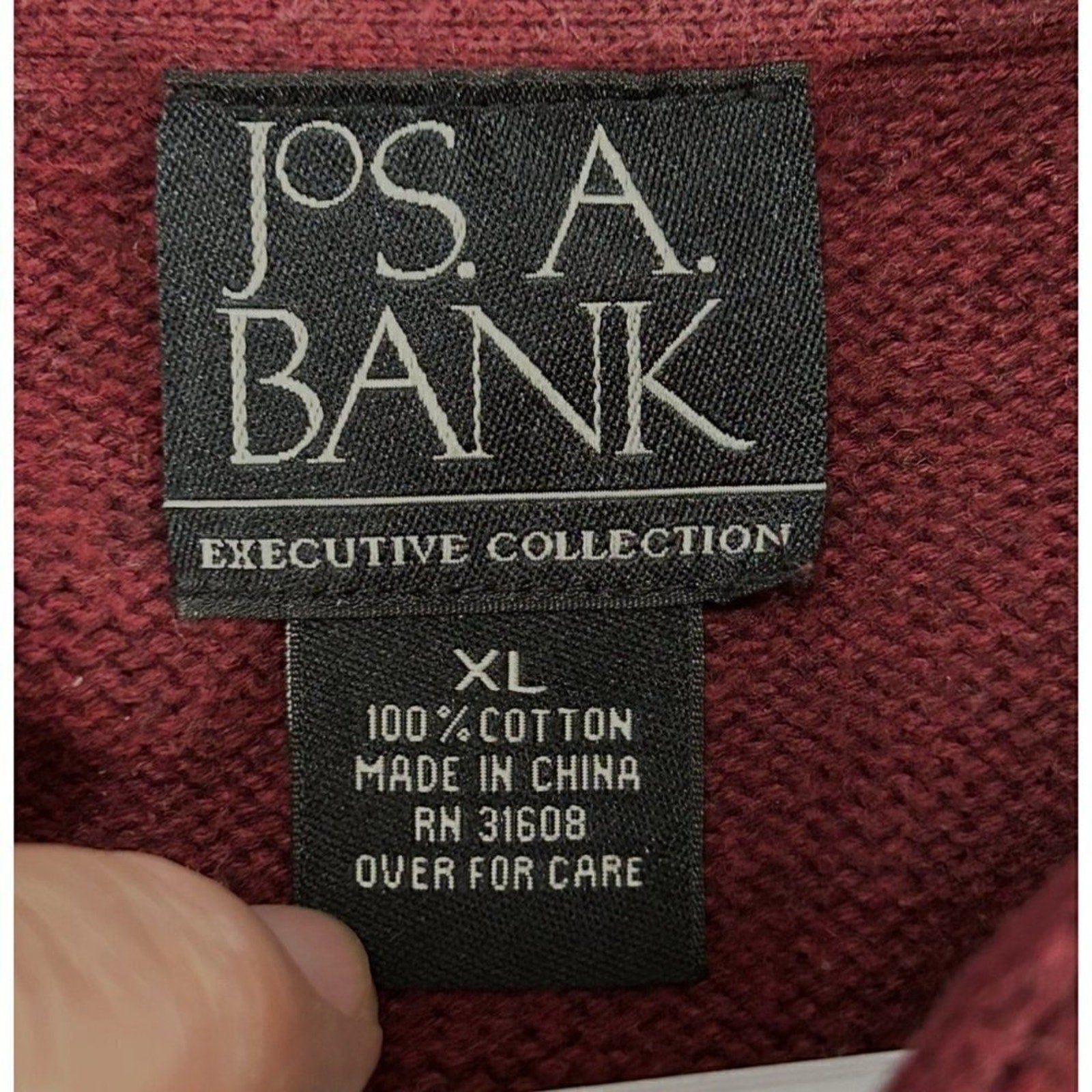 Jos. A. Bank Men's Size XL Sweater Burgundy Executive Collection #HB