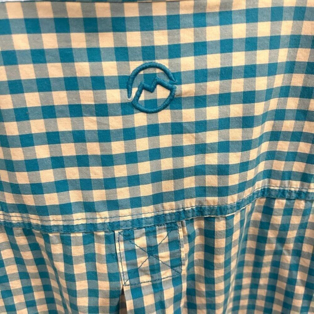 Magellan Outdoors, Men's Shirt Size 2XL, Aqua Blue, Gingham, Short Sleeve #M1396
