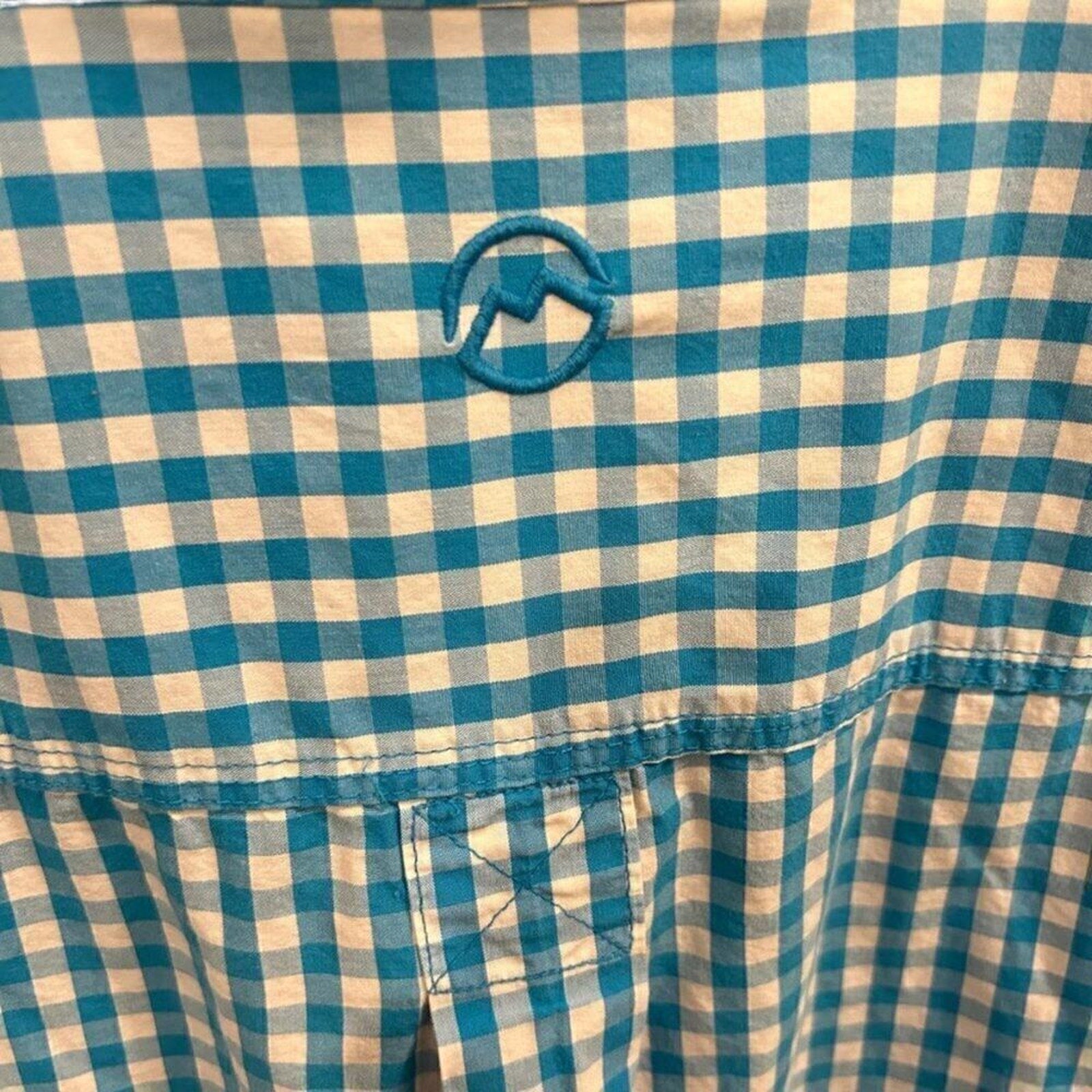 Magellan Outdoors, Men's Shirt Size 2XL, Aqua Blue, Gingham, Short Sleeve #M1396