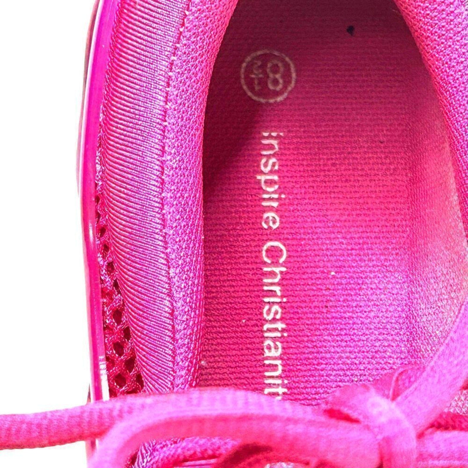 Women's Running Casual Sneakers Pink Inspired By Christianity Size 8.5 #S2