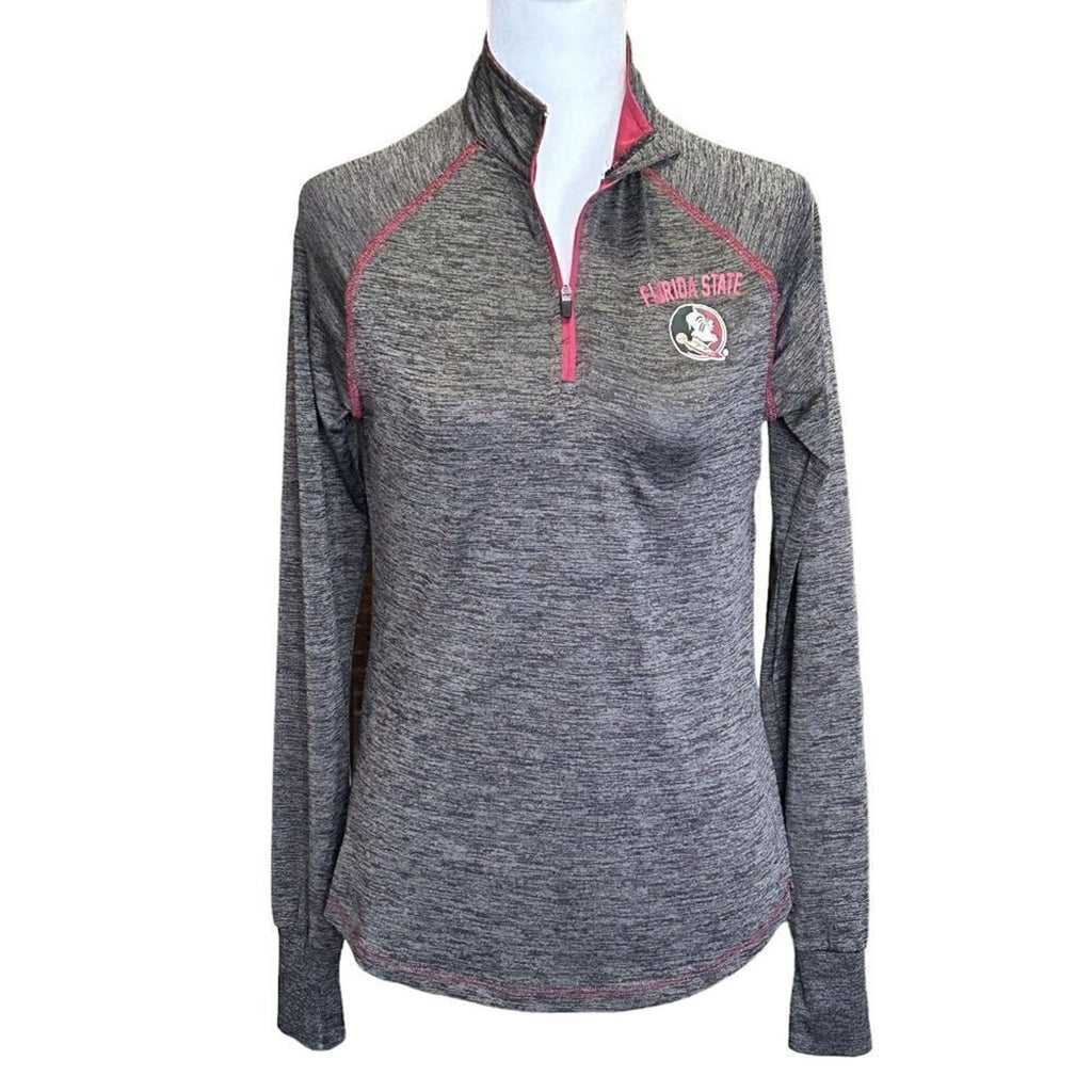 FSU Florida State University Women's Top 1/4 zip Pullover Grey / Garnet #B1467
