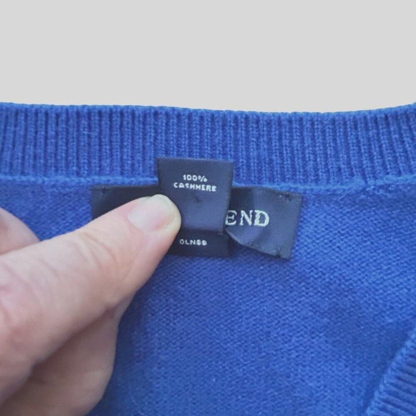Lands End Vintage 90's 100% Cashmere Sweater Vest Blue V-Neck Golf