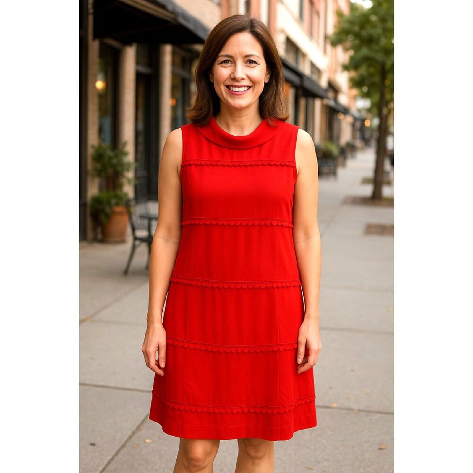 Jessica Simpson spring-summer orange dress size 4 zip-closure back