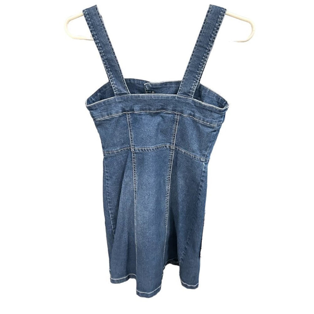 Copper Key Denim Jumper Women’s Size (XS) Sleeveless Button Jean Y2K #L1376