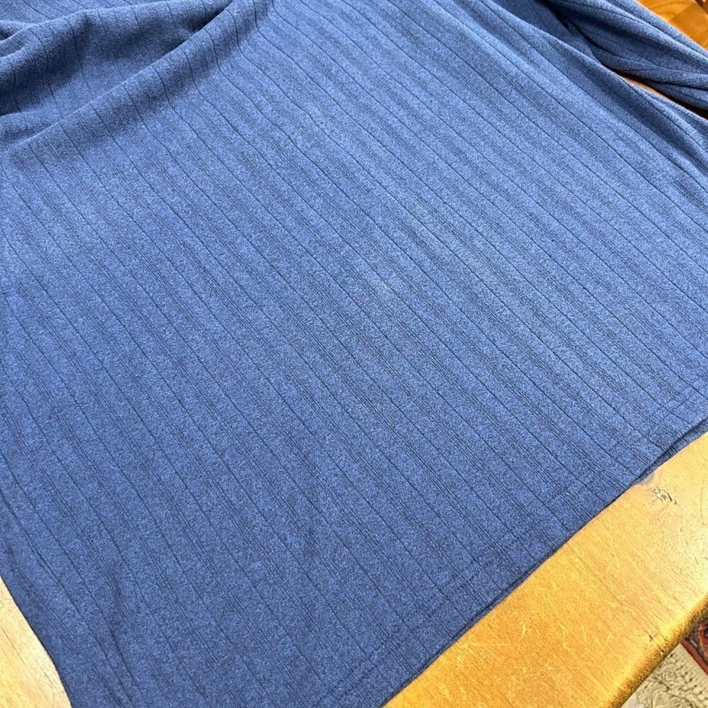 Axist Vintage Mens Sz. XXL Ribbed Blue Long Sleeve Polo Cotton Blend #M1391