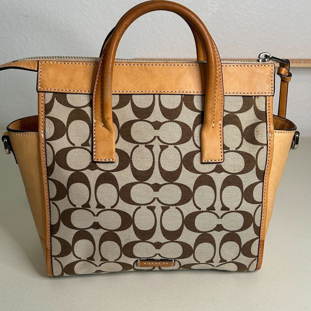 Coach Bleecker Khaki Cachet Bag Handbag / Purse Size See Description.