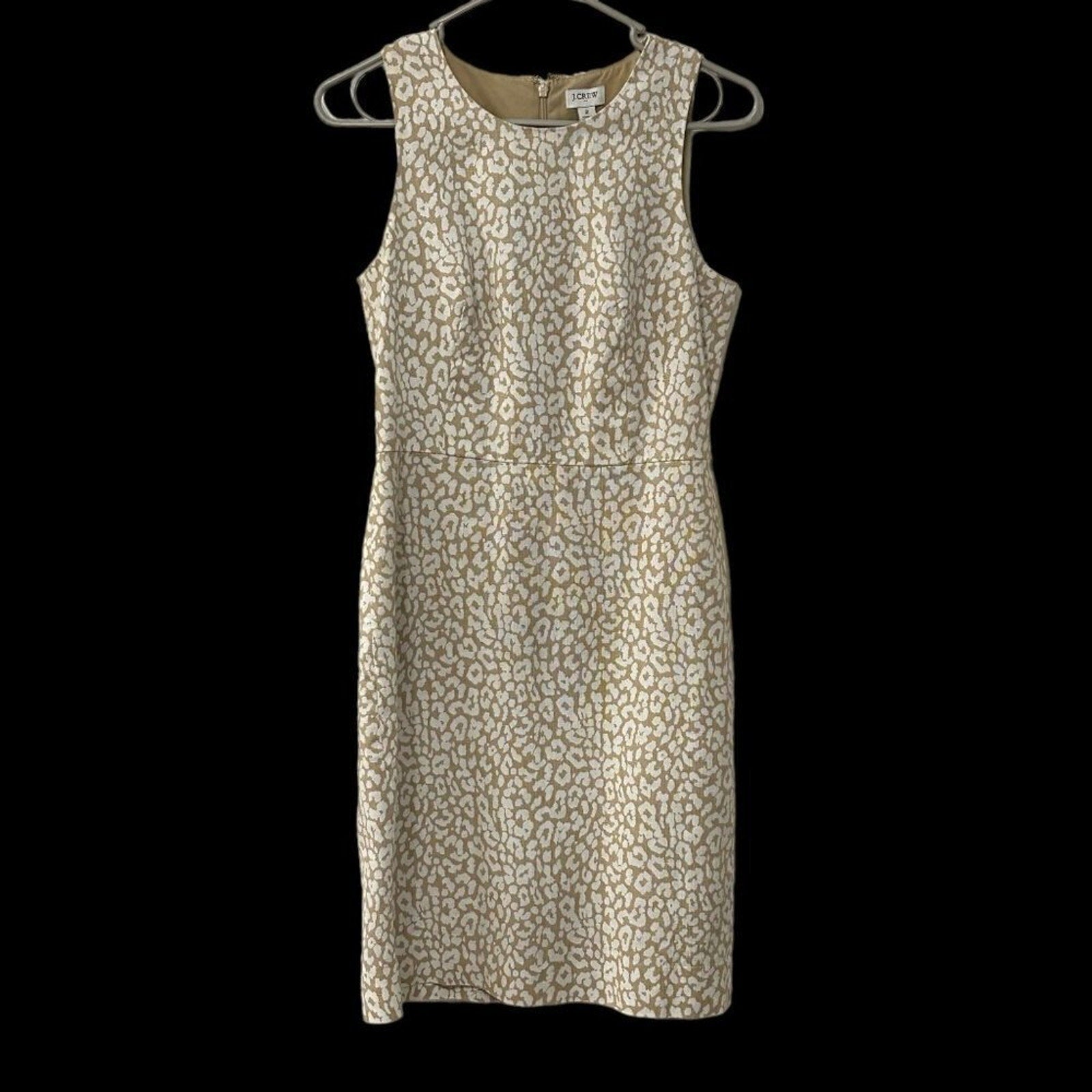 J.Crew basketweave leopard sheath dress size 2 #BH