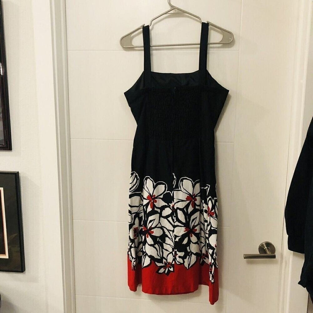 R&K Red & Black Floral Dress Size 9 – Casual Flare Style