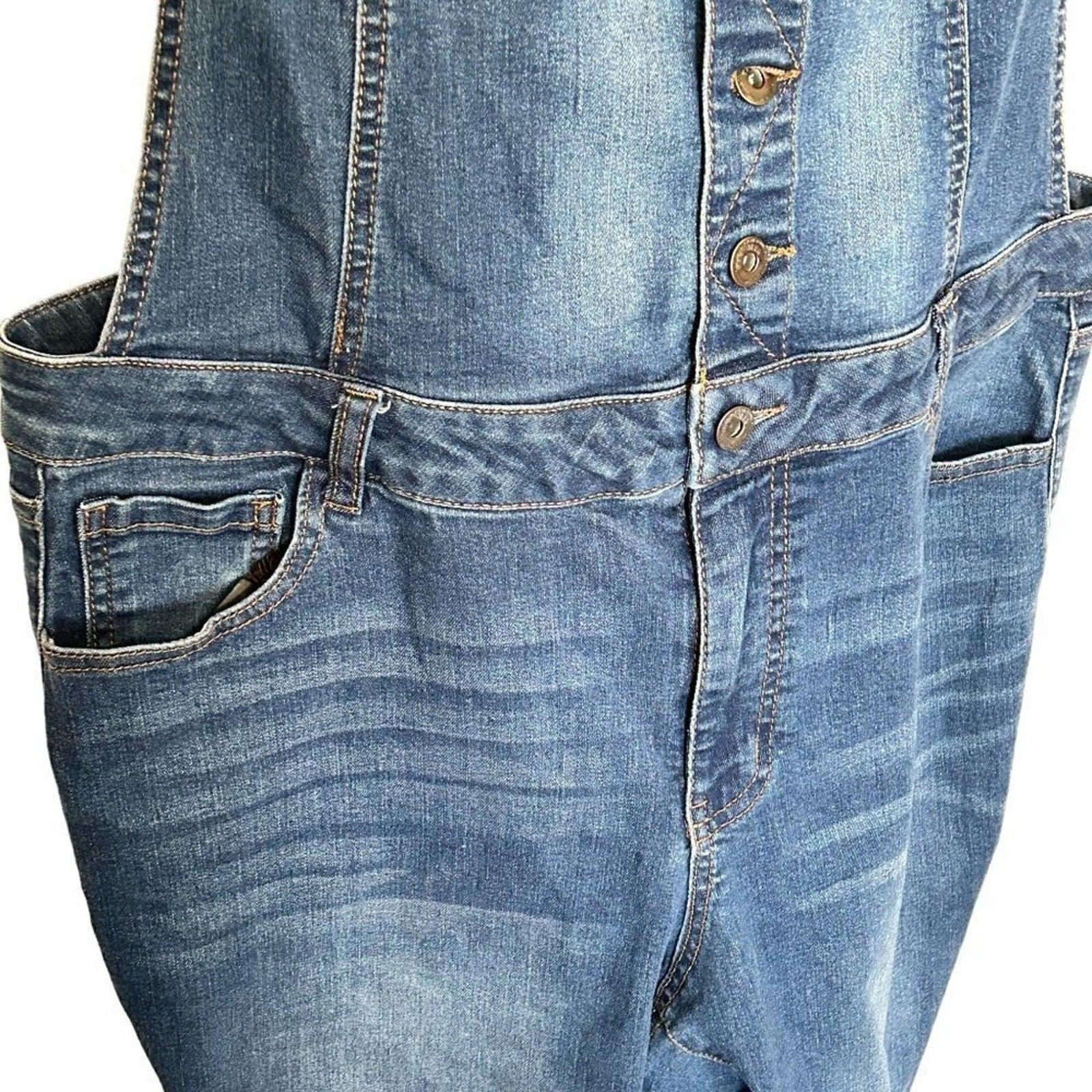 Wax Jeans Denim Overalls Women's Jeans Blue Size 3XL 6" Cuff #3Jeans1502