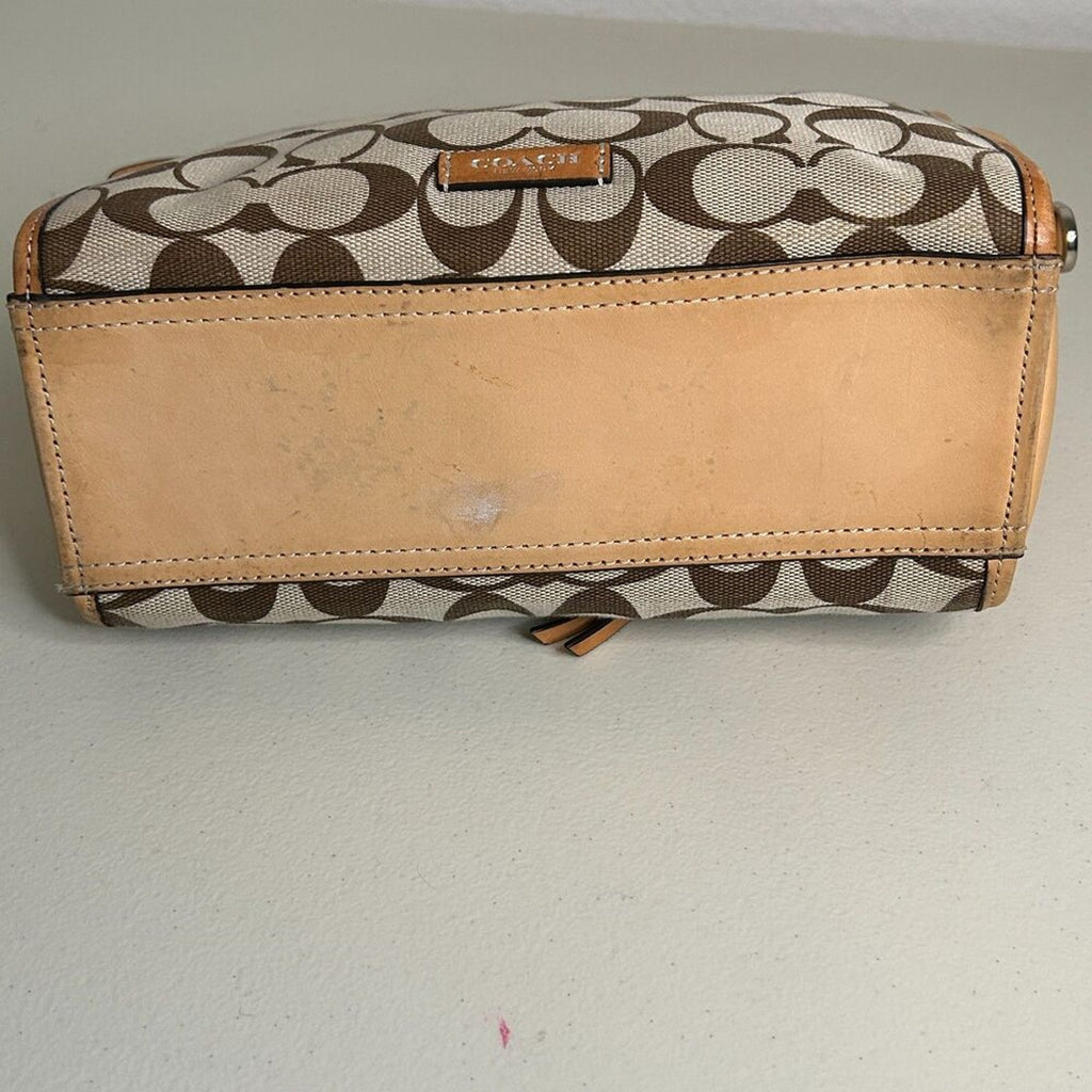 Coach Bleecker Khaki Cachet Bag Handbag / Purse Size See Description.