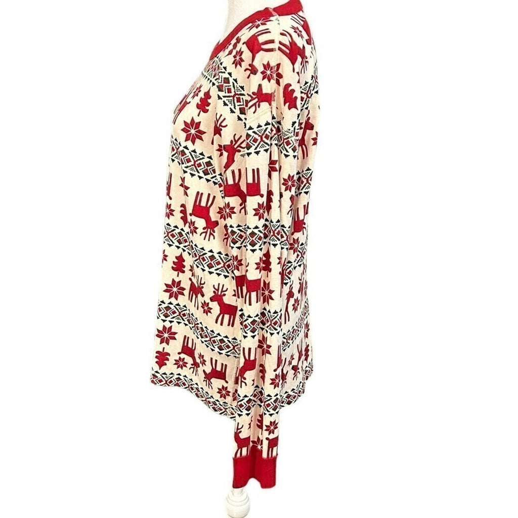 Hanna Anderson Reindeer Womens Top Sz XL Holiday Christmas Lg Slve Shirt #K1354