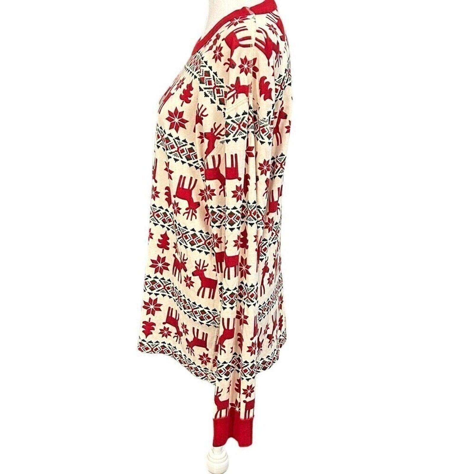 Hanna Anderson Reindeer Womens Top Sz XL Holiday Christmas Lg Slve Shirt #K1354